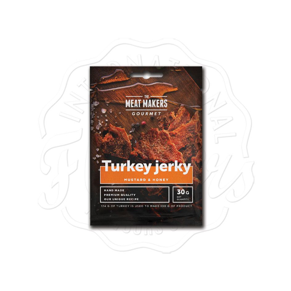 The Meat Makers Gourmet Turkey Jerky Mustard & Honey 30g