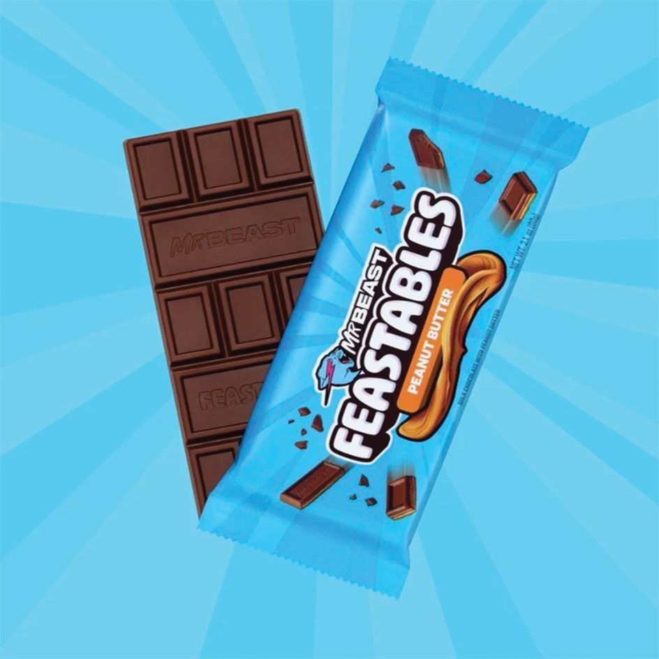Feastables MrBeast Deez Nutz Milk Chocolate Peanut Butter Bar 60g