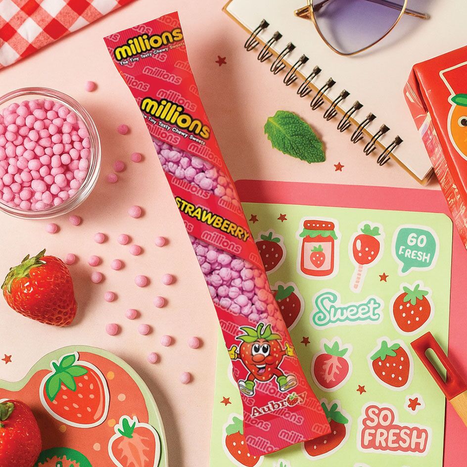 Millions Tube Strawberry 1’s 60g